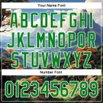 Custom Name and Number Baseball Jersey with 3D Mountains Landscape Design in White and Green Pattern Personalized White Grass