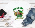 Custom 3D Graduation T-Shirt Personalized with Team Name and Number - White Grass Green-Black Personalized White Grass Green-Black