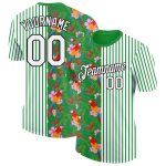 Custom Name and Number Tropical Hawaii Leaves Parrot Performance T-Shirt - Personalized 3D Green-Black Design Personalized