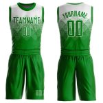 Custom Name and Number Personalized Basketball Jersey Suit - White Grass Green Round Neck Sublimation Design Personalized