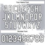 Custom Name and Number Performance T-Shirt - Personalized 3D Abstract Brush Stroke Design in White and Gray Personalized