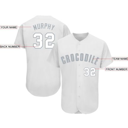 Custom Name and Number Personalized Baseball Jersey - White and Gray Team Apparel Personalized White Gray Baseball Jersey