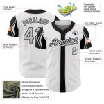 Custom Baseball Jersey with Personalized Name & Number - White Gray-Black 3 Color Arm Shapes Authentic Design Personalized