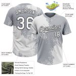Custom Name and Number Unisex Softball Jersey - Personalized 3D Pattern White Gray-Black Brush Stroke Two-Button Design Personalized