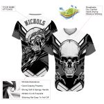 Custom 3D Skull Baseball Jersey - Personalized White Gray Black Team Name & Number Personalized White Gray-Black 3D Skull