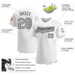 Custom Name Number Personalized Baseball Jersey - White Gray Black Authentic Team Jersey Personalized White Gray-Black Authentic
