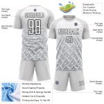 Custom Name Number Soccer Jersey - Personalized White Gray Black Lightning Sublimation Uniform Personalized White Gray-Black