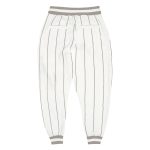 Custom Name and Number Sports Pants in White Gray Pinstripe Design - Personalized Team Apparel Personalized White Gray Pinstripe