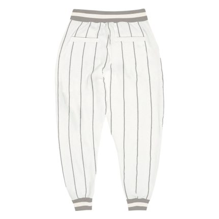 Custom Name and Number Sports Pants in White Gray Pinstripe Design - Personalized Team Apparel Personalized White Gray Pinstripe
