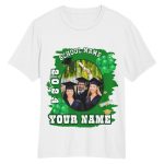 Custom Name Number 3D Graduation Performance T-Shirt - Personalized White Green Team Tee Personalized White Green 3D Graduation