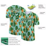 Custom Tropical Palm Leaves Pineapple Performance T-Shirt with Personalized Name & Number - White Green 3D Design Personalized