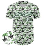 Custom Name and Number Authentic Baseball Jersey - Personalized Green and White 3D Pattern Rodeo Cowboy Design Personalized