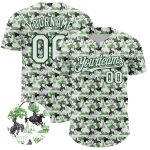 Custom Name and Number Authentic Baseball Jersey - Personalized Green and White 3D Pattern Rodeo Cowboy Design Personalized