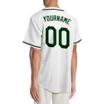 Custom Name and Number Authentic Baseball Jersey - Personalized Green and Black Team Jersey Personalized White Green-Black