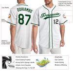 Custom Name and Number Authentic Baseball Jersey - Personalized Green and Black Team Jersey Personalized White Green-Black