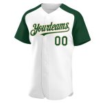Custom Name and Number Baseball Jersey - Personalized White Green-City Authentic Raglan Sleeves Personalized White Green-City