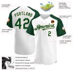 Custom Name and Number Baseball Jersey - Personalized White Green-City Authentic Raglan Sleeves Personalized White Green-City