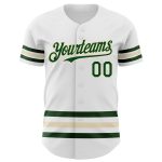 Custom Name Number Baseball Jersey - Personalized Authentic White Green Cream Team Jersey Personalized White Green-Cream
