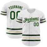 Custom Name Number Baseball Jersey - Personalized Authentic White Green Cream Team Jersey Personalized White Green-Cream