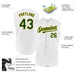 Personalized Green Gold Authentic Sleeveless Baseball Jersey for Men Personalized White Green-Gold Authentic Sleeveless Baseball
