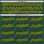 Custom Name Number Authentic Baseball Jersey White Green Gold Split Fashion Personalized White Green-Gold Authentic Split