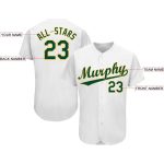 Custom Name Number Baseball Jersey - Personalized Green Gold White Team Jersey Personalized White Green-Gold Baseball Jersey