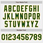 Personalized Two Tone Varsity Letterman Bomber Jacket White Green Gold Full-Snap Personalized White Green-Gold Bomber Full-Snap