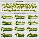 Custom Name and Number Personalized Green-Gold Hockey Jersey - White Team Jersey Personalized White Green-Gold Hockey Jersey