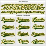 Custom Name and Number White Green-Gold Hockey Lace Neck Jersey - Personalized Team Apparel Personalized White Green-Gold