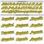 Custom Name and Number Personalized Authentic Baseball Jersey - White Green Gold Line Design Personalized White Green-Gold