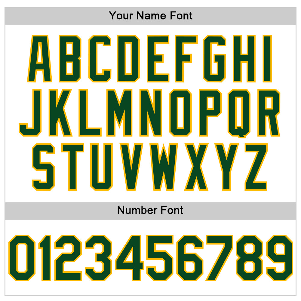 Personalized White Green-Gold Line Authentic Baseball Jersey Team Custom Name and Number Custom Name and Number Personalized Authentic Baseball Jersey - White Green Gold Line Design Personalized White Green-Gold - Image 5