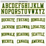 Custom Team Name Number Long Sleeve Performance T-Shirt White Green-Gold Personalized White Green-Gold Long Sleeve Performance