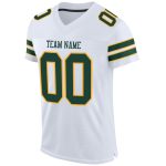 Personalized Green-Gold Authentic Football Jersey, White Mesh Design Personalized White Green-Gold Mesh Authentic Football