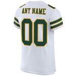 Personalized Green-Gold Authentic Football Jersey, White Mesh Design Personalized White Green-Gold Mesh Authentic Football