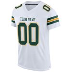 Custom Personalized Green and Gold Mesh Football Jersey with Name and Number - Authentic Team Apparel Personalized White