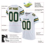 Custom Personalized Green and Gold Mesh Football Jersey with Name and Number - Authentic Team Apparel Personalized White