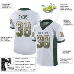 Custom Green and Gold Mesh Drift Football Jersey with Personalized Name and Number - Team Apparel Personalized White Green-Gold