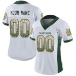 Custom Green and Gold Mesh Drift Football Jersey with Personalized Name and Number - Team Apparel Personalized White Green-Gold