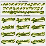 Custom Team Softball Jersey with Name and Number - Unisex Green and Gold Two-Button Personalized Design Personalized White
