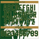 Custom Name and Number Unisex Softball Jersey with 3D Pattern Hawaii Coconut Trees - Personalized White Gold Green Design