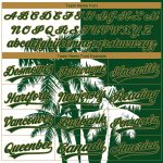 Custom Name and Number Unisex Softball Jersey with 3D Pattern Hawaii Coconut Trees - Personalized White Gold Green Design