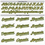 Custom Name and Number Authentic Baseball Jersey - Personalized White Green-Old Gold Line Team Jersey Personalized White