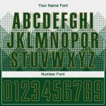 Custom Sublimation Soccer Jersey with Personalized Name and Number - White Green Old Gold Team Uniform Personalized White