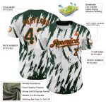 Custom 3D Pattern Baseball Jersey with Name and Number - Personalized White Green-Orange Design Personalized White Green-Orange