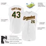 Custom Authentic Sleeveless Baseball Jersey - Personalized Green-Orange with Name & Number Personalized White Green-Orange