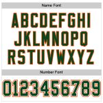 Customizable Football Jersey - Personalized White Green-Orange Mesh with Name & Number - Authentic Team Apparel Personalized