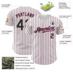 Personalized Green-Pink Pinstripe Baseball Jersey Custom Name & Number - Authentic Team Apparel Personalized White (Green
