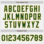 Custom Unisex Softball Jersey with Personalized Name & Number - White Green Pinstripe, Gold Two-Button Design Personalized
