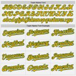 Custom Unisex Softball Jersey with Personalized Name & Number - White Green Pinstripe, Gold Two-Button Design Personalized