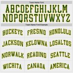 Custom Name Number Personalized Green-Gold Pinstripe Baseball Jersey with Raglan Sleeves for Teams - Authentic Style Personalized
